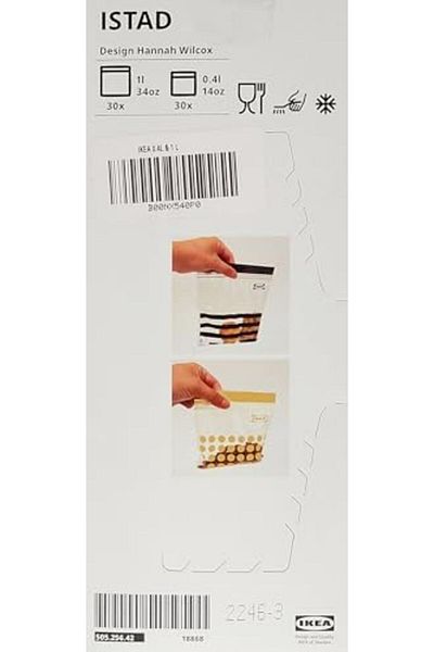 STOREMAX Jvnnastore Istad Freezer Bag for Food Products, Plastic, 60 Bags - Red Seal