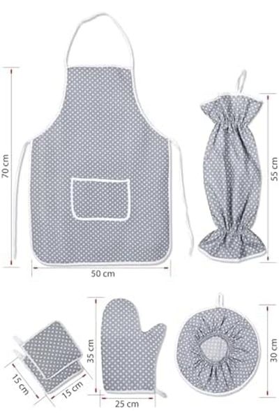 STOREMAX 6 Piece Kitchen Set & Kitchen Apron, Oven Mitt, 2-Piece Pot Holder, Organizer Bag Holder,