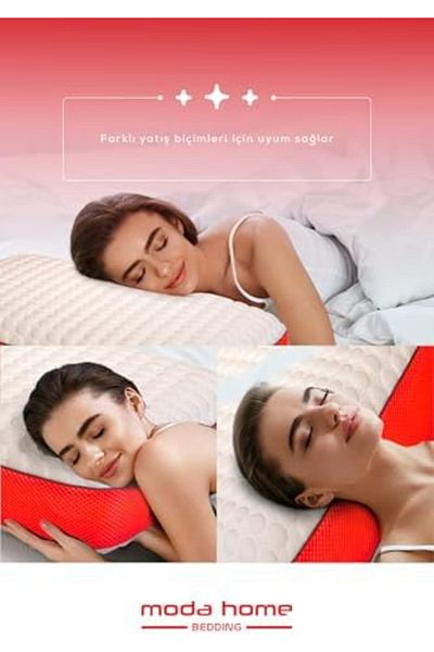 STOREMAX Sellbuystore Home Bedding Visco Bubbli Chubby Pillow Pink, Visco Pillow, Orthopedic Pillow 10535
