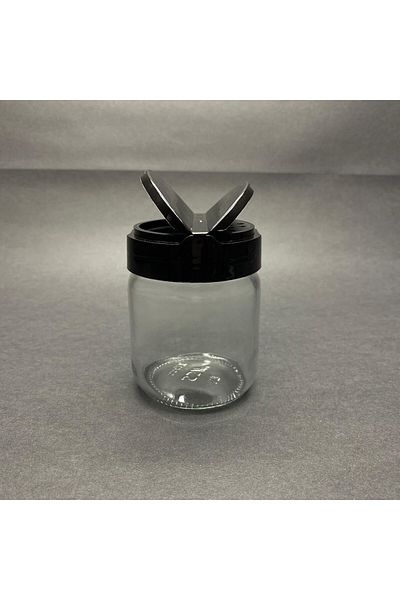 STOREMAX Bystoreby Glass Spice Rack Salt Shaker Pepper Shaker Jar – Black with Flip-Top Lid, Seasoning