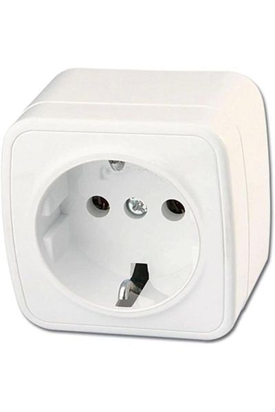 STOREMAX Bystoreby Surface Mounted Grounded Socket, White Newdesing 646268