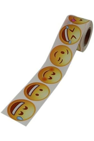 STOREMAX Muartshop Stickers , Ready to Go Get It Fast Emoji Sticker 9 Different Emoji Faces 50mm Diameter 500 in a Roll