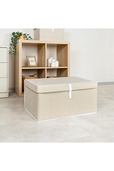STOREMAX acelya Home Çok Amaçlı Kapaklı Sandık Tipi Hurç Organizer – Büyük Boy Saklama Kutusu – D