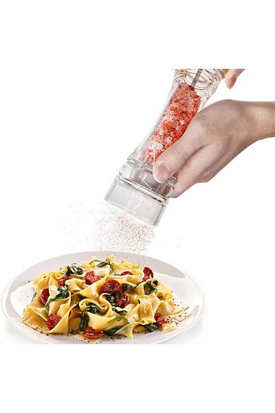 FLYMUYU 4inch Pepper Grinder Clear Acrylic Salt And Pepper Mills Spice Mill Adjustable Coarseness