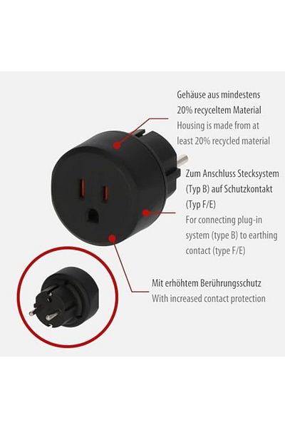 STOREMAX Bystoreby Us Plug System Turkey Compatible Ip20 Licensed Grounded Trl Adapter Converter N