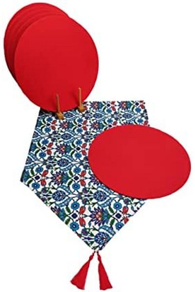 STOREMAX Muartshop Tile Patterned Runner 6-Piece Red Supla Set V00020886 871301