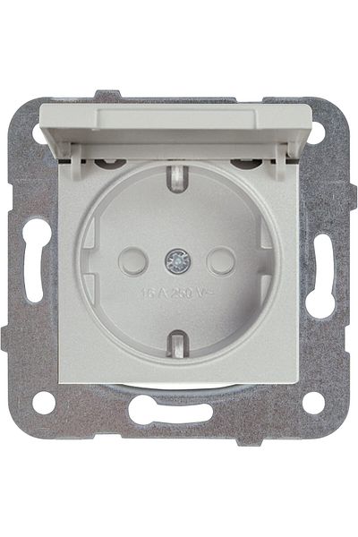 STOREMAX Ysstorex Novella Met White Covered Grounded Socket Mechanism +Button+Cover Quick Connection Child Ko