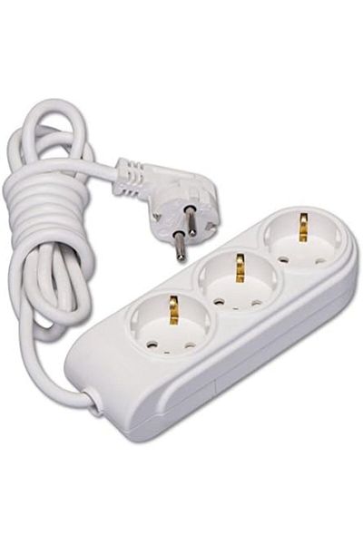 yenibagshop Azrlyashop New Generation Group Socket Child Proof Triple Grounded Cord White 3m. 1135222