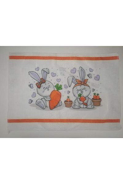 STOREMAX Muartshop Feeding Cover Colorful Patterned Carrot and Cute Rabbit Themed Feeding Cloth 30X45Cm