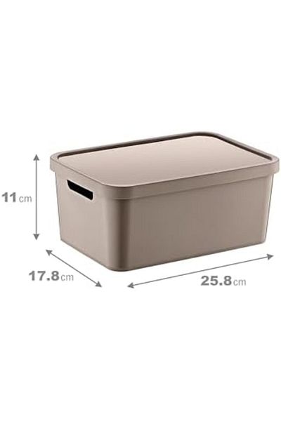 STOREMAX Bystoreby Stafi Multi-Purpose Box with Lid 4.5 Lt Beige Newdesing 646268