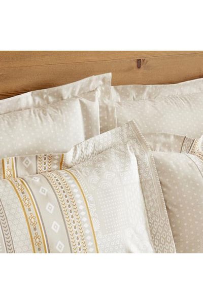 STOREMAX Home Keira%100 Cotton, Double Duvet Cover Set, Beige 646268