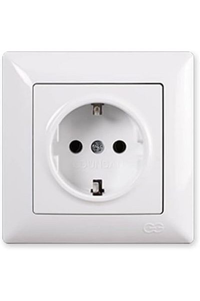 STOREMAX Bystoreby Visage White Grounded Socket (Frame Included) Newdesing 646268