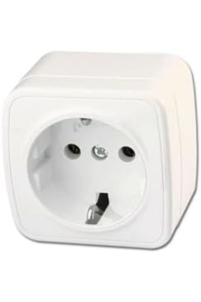 STOREMAX Bystoreby Surface Mounted Grounded Socket, White Newdesing 646268