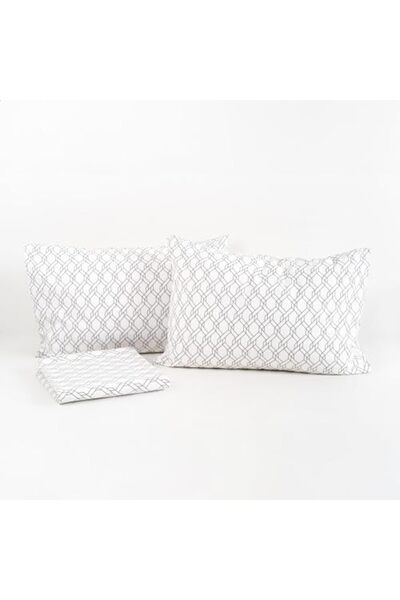 STOREMAX Sellbuy |   Mix & Match |   Limoges | 100% Cotton Double Bed Sheet Set White Trendy 266450