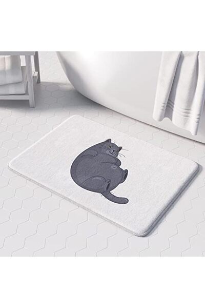 STOREMAX htpshopmx Microfiber Bath Mat with Cute Design, Non-Slip Base, Machine Washable (70_BPS