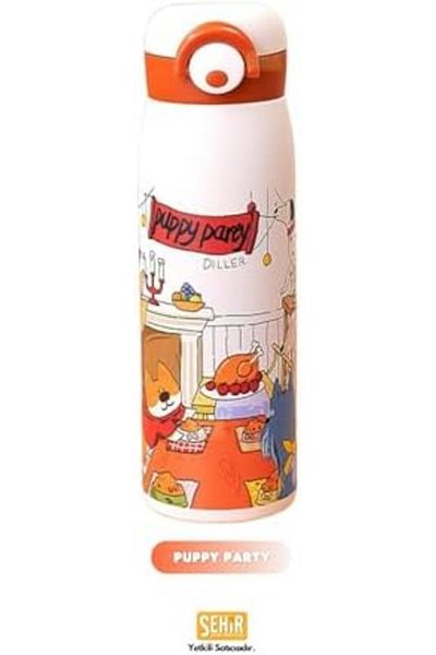 STOREMAX Jvnnastore Diller 500ml Cute Animals Pattern Comfortable Drinking Locking Lid Stainless Steel Thermos
