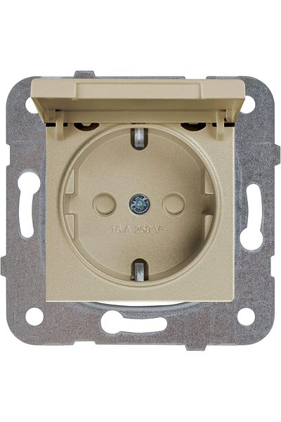 MCreative Novella bronze covered grounded socket mechanism+button cover quick connection child protection