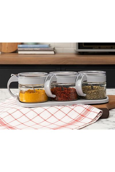 STOREMAX Jvnnastore Coco Lm 3 Spice Rack, Soft Gray 646268