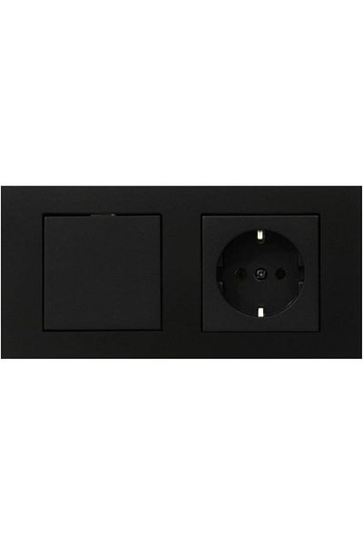STOREMAX Svticaret Grano Black Set of 2 Switch and Grounded Socket Set Mhm 1053513