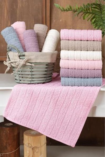 STOREMAX Sellbuystore Textile Path |   Set of 12 30X50 cm Hand and Face Towels |   Kitchen Towel Pink 1053513