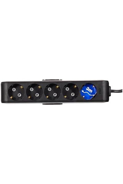 STOREMAX Bystoreby Multi-Let Black Five Socket Grounded Wired Child Proof 3 Mt Newdesing 646268