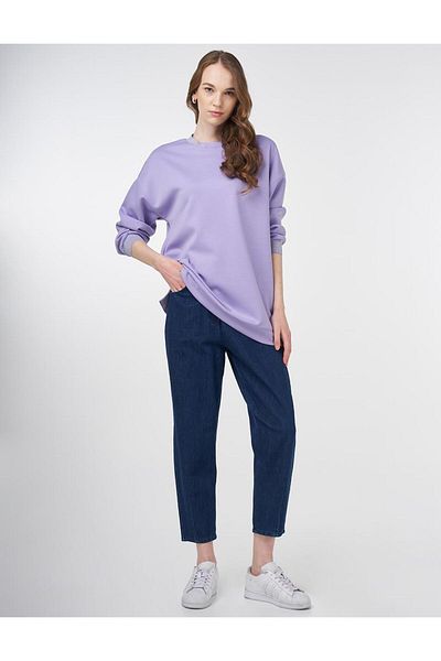KYR Φούτερ Ribbed Crew Neck Λιλά