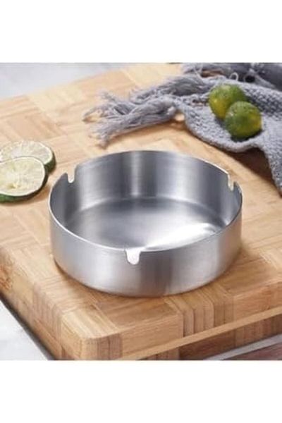 STOREMAX Steel Matte Open Round Model Ashtray Decorative Ash Tray 10 cm Ashtray