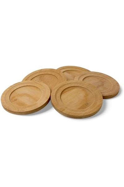 STOREMAX Bystoreby Bamboo Round Tea Plate Coaster Set of 6, Decorative Bamboo Coaster Newdesi
