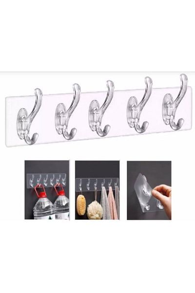 STOREMAX Mrttnca Life 2 Pieces of 5 Self-Adhesive Plastic Transparent Hangers Mit1013 Trndymrt 1087243