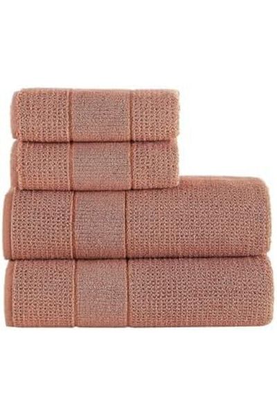 STOREMAX Network Textile Royalty |   50X90-70X140 cm 4-Piece Bathroom Towel Set, 100% Cotton Towel Set Tile