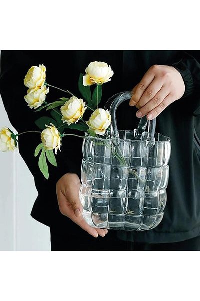 STOREMAX MUARTSHOP STUDIO Διακοσμητικό Γυάλινο Βάζο σε σχήμα τσάντας BUBBLE GB002-TR 871301