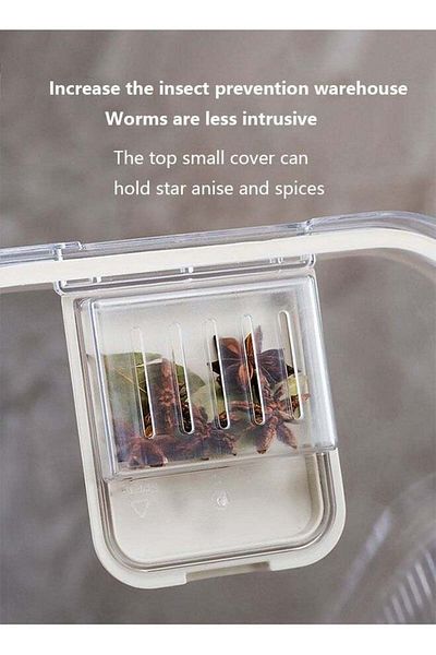 COOYA Large Capacity Sealed Cereal Box With Time Pointer,Moisture-Proof and Insect-Proof Design