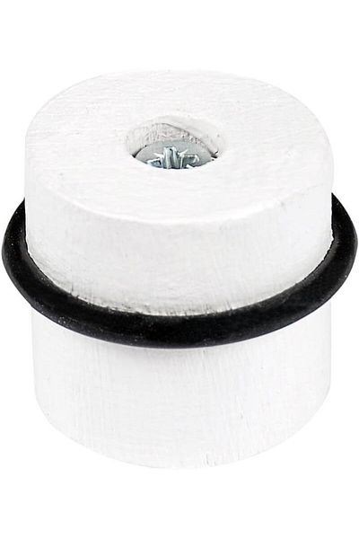 STOREMAX Bystoreby Wooden Door Stopper Screw to Floor White Newdesing 646268