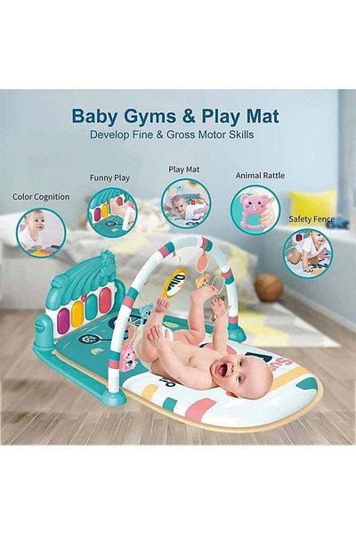 Yelajoy Baby Game Pedal, Cartoon Pattern, Including Music Sensory Learning, 73x56cm, Newborn Gift, Colorful