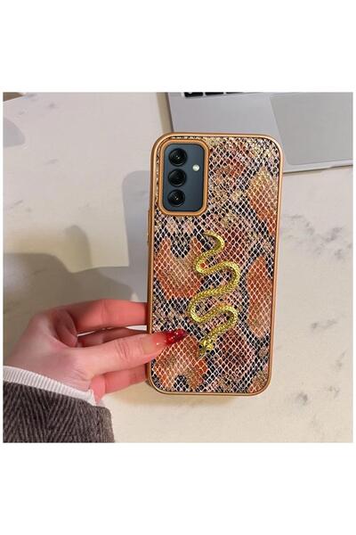 Zebana Samsung Galaxy A34 Uyumlu Kılıf Zebana Golden Serpent Silikon Kılıf Tu...