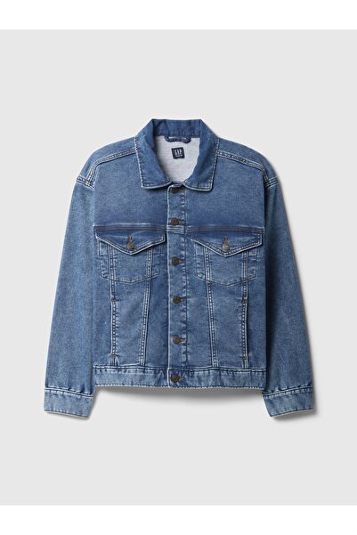 GAP Erkek Çocuk Lacivert SuperSoft Icon Denim Oversize Ceket