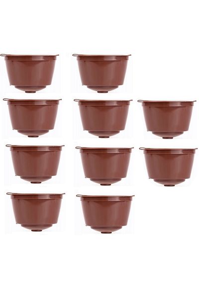 motor starter Set of 10 Reusable Coffee Capsules, Compatible with Nescafe Dolce Gusto, Brown