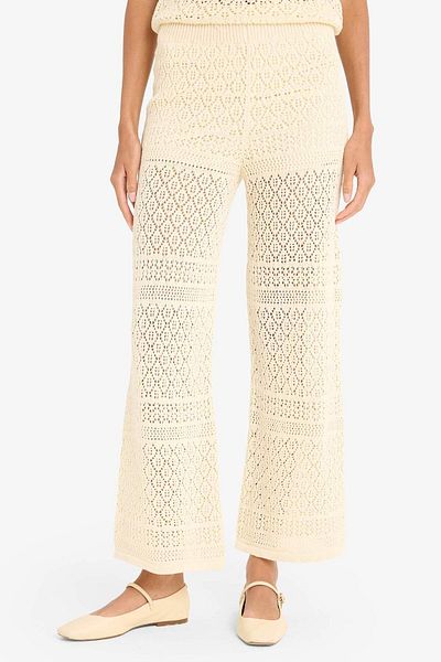 DeFacto Wide Leg Wide Leg Openwork Knitwear Trousers F3777Ax25Sm