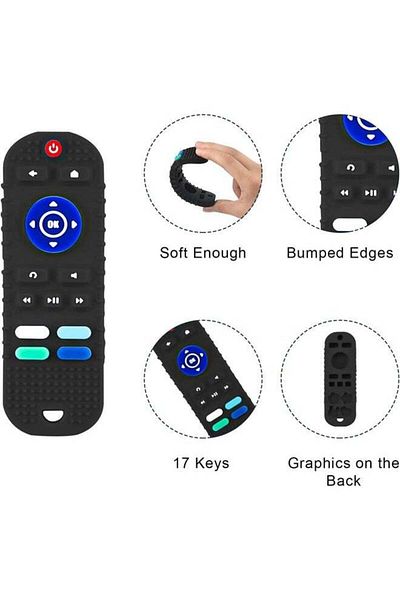 Yelajoy 2-Pack Baby Teether Toys, TV Remote Control Shape, Suitable for Baby Teething Relief and Pain Relief