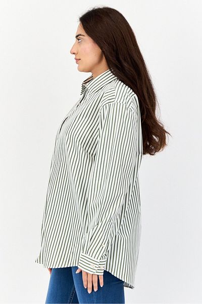 Esprit Women Regular Fit Stripe Long Sleeves Shirt, Multicolor