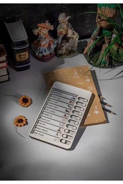 STOREMAX Jvnnastore Wooden Daily Routine and Responsibility Board Educational Chore Tracker Chart for Kids