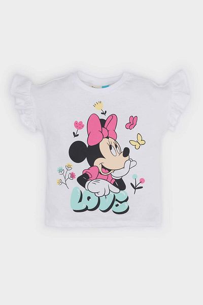 DeFacto Tricou cu mânecă scurtă Disney Mickey & Minnie pentru fetiță E7228A525SM