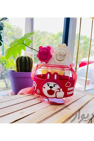 STOREMAX Jvnnastore Rabbit Water Bottle Neck Strap Water Bottle Colorful Cartoon and Patterned Characters Child