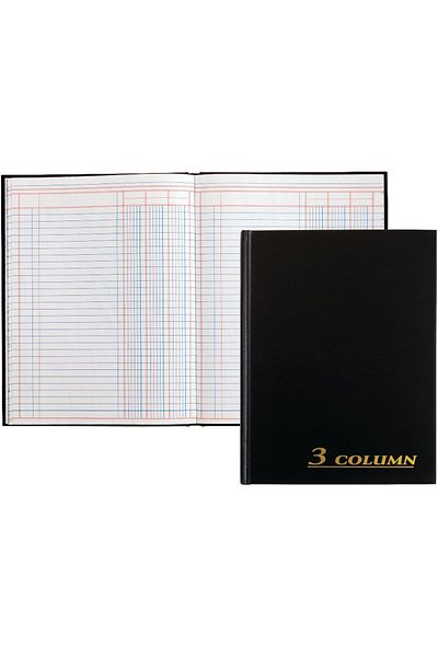 STOREMAX Muartshop 3-Column Account Book, 24.9 X 17.8 Cm, Black 871301