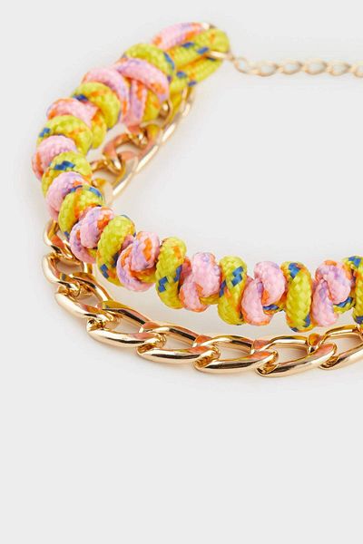 DeFacto Women's Colorful String Gold Bracelet F1120Axns