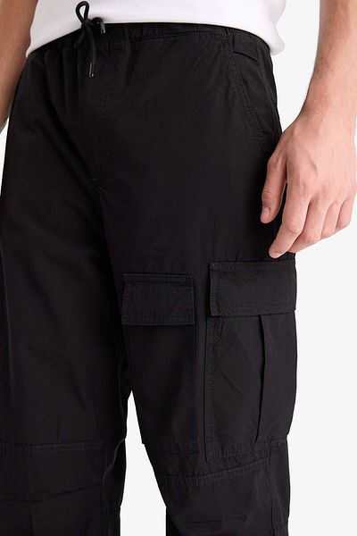 DeFacto 100% Cotton Loose Relaxed Fit Wide Leg Cargo Pocket Wide Leg Summer Pants E6983Ax25Sp