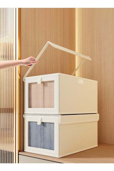 Generic صندوق تخزين خزانة ملابس قابل للطي مكون من 3 قطع، صندوق تخزين وتنظيم ا...