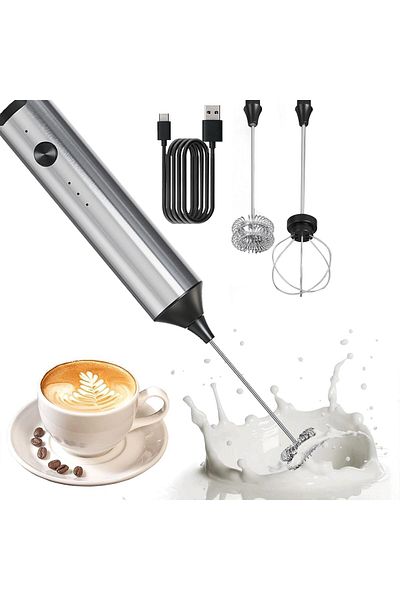 COOYA Foam Maker Rechargeable, 3 Speed Adjustable, for Coffee, Latte, Macchiato, Hot Chocolate