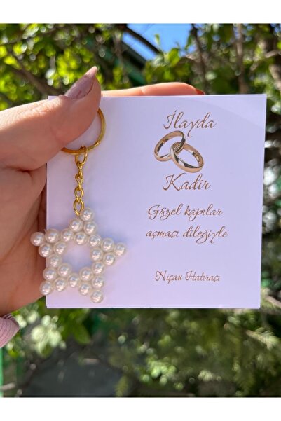 Perle88 İnci yıldız Anahtarlık 15 adet hediyelik Söz, Nişan, Kına, Nikah, Doğ...