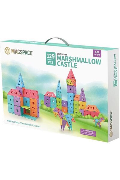 Magspace Set de constructie magnetic Magspace - Marshmallow castle